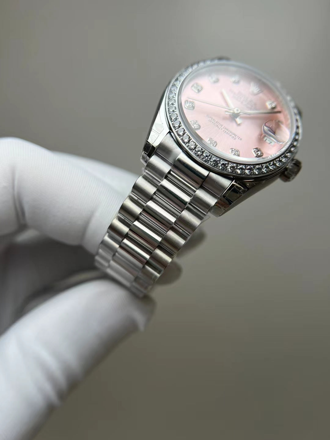 RLX Datejust Pink Sunray dial