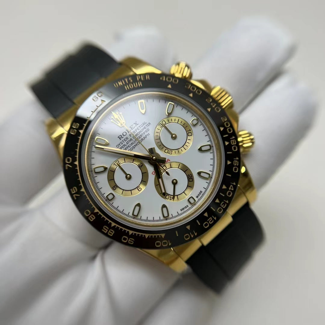 RLX Cosmograph Daytona (White with yellow gold outlined subdials)