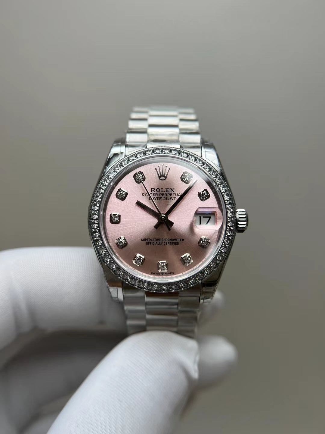 RLX Datejust Pink Sunray dial