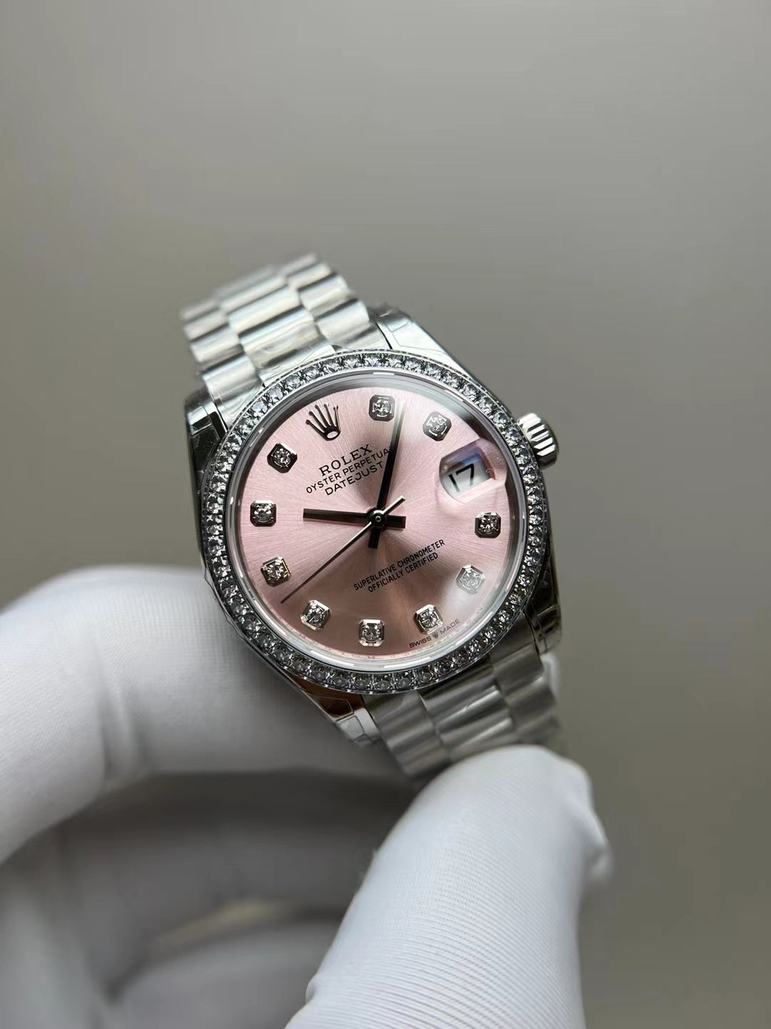 RLX Datejust Pink Sunray dial