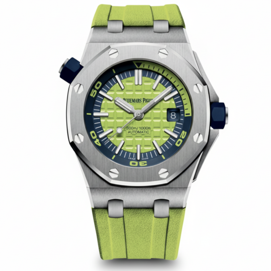 APW Royal Oak offshore diver (bright green dial)