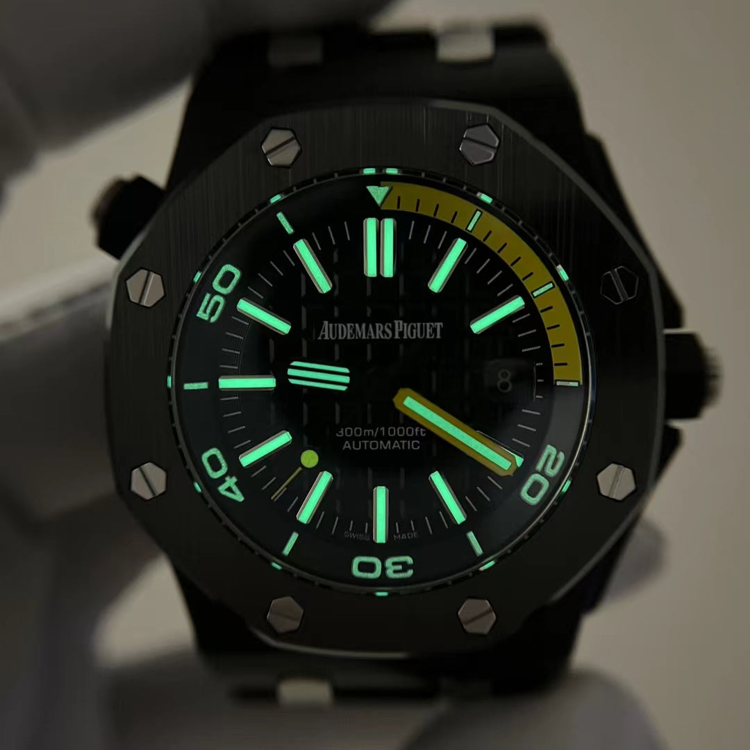 APW Royal Oak Offshore Diver (Black dial with yellow accents)