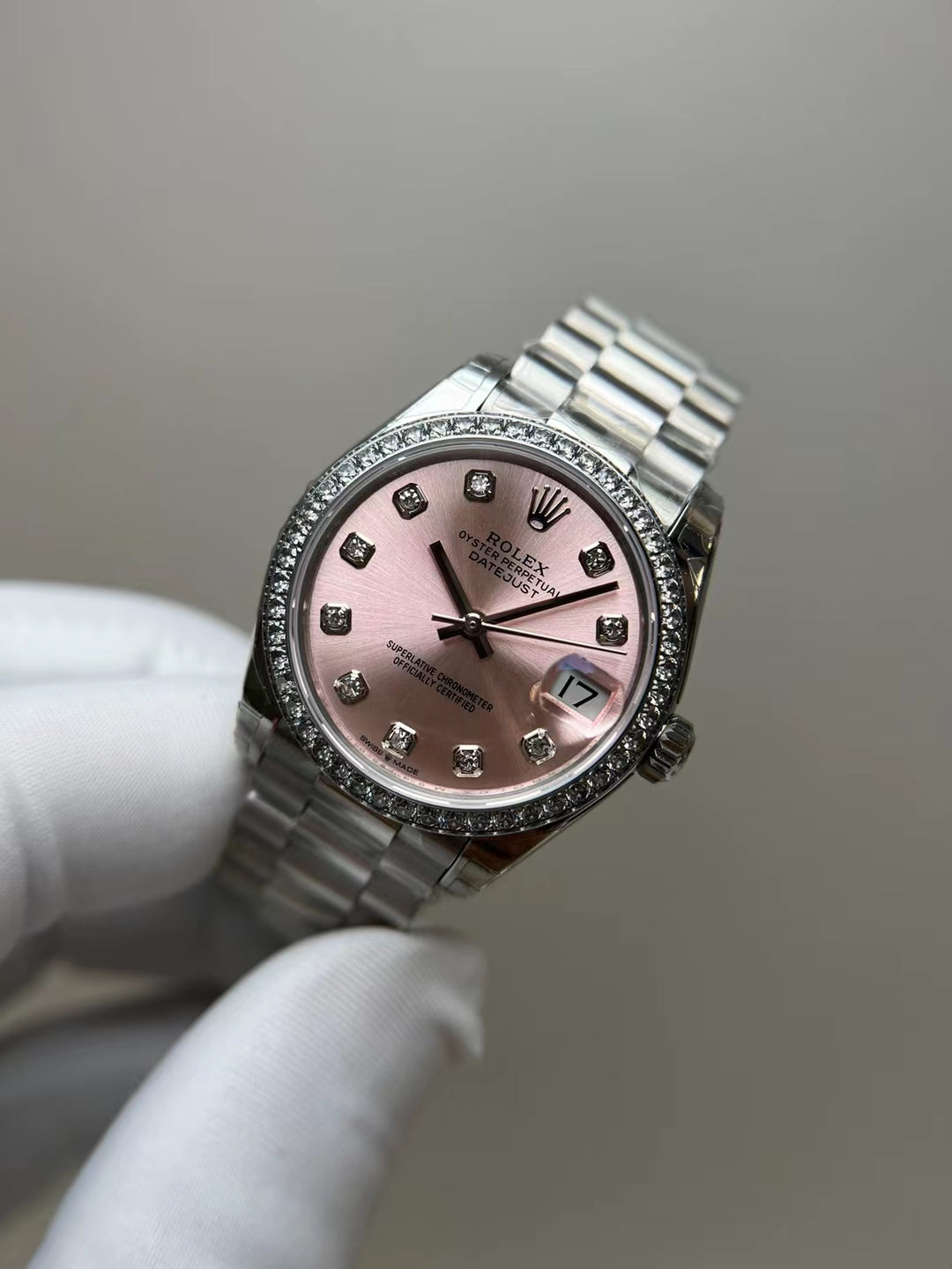 RLX Datejust Pink Sunray dial