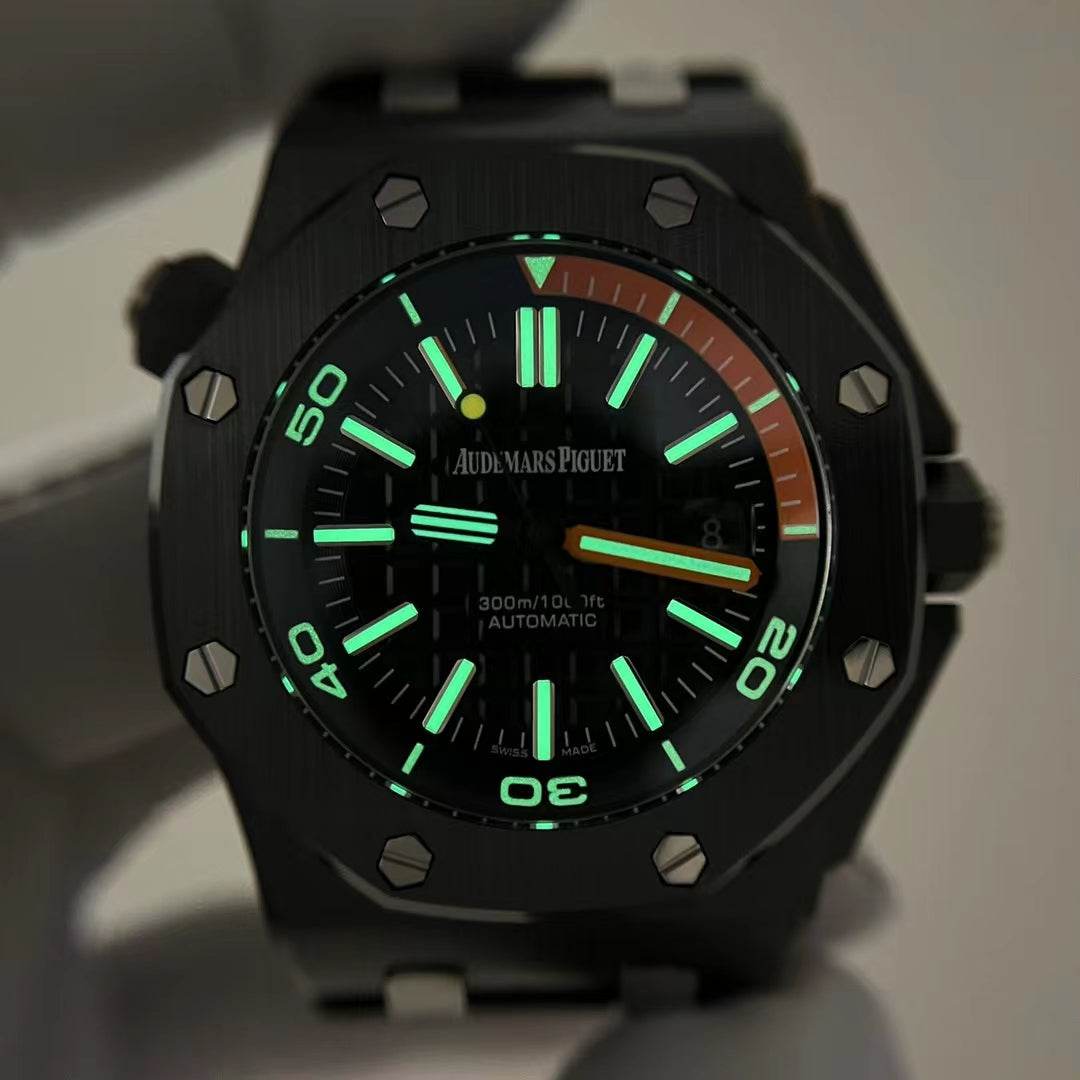 APW Royal Oak Offshore Diver (black dial with orange accents)