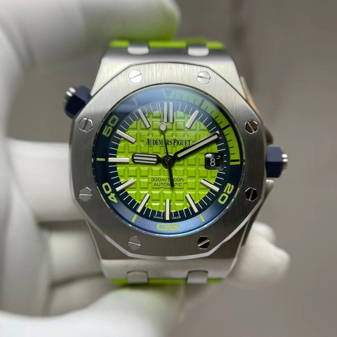 APW Royal Oak offshore diver (bright green dial)